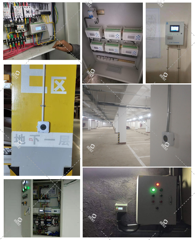 车库一氧化碳探测器_CO浓度监控系统现场安装图片